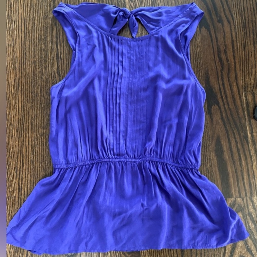 Vanessa Virginia blue sleeves top with beautiful back ties. 12. Anthropologie.
